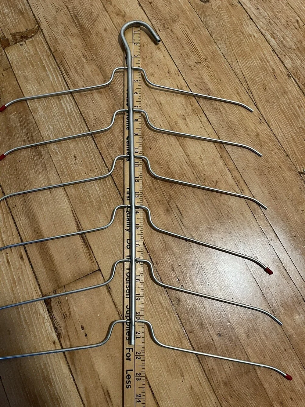 Lot 3 VTG Mid Century Metal Aluminum Wire 6 Tier Shirt Coat Space Saver Hangers